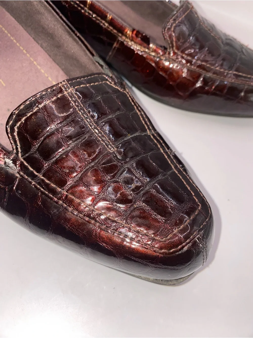 Clarks Croc-Embossed Loafers -‎ Brown